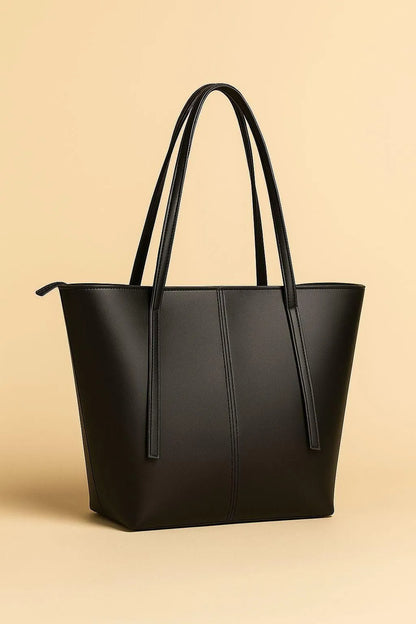 Black Rexine Women's Tote Bag 11x14" Top Handle