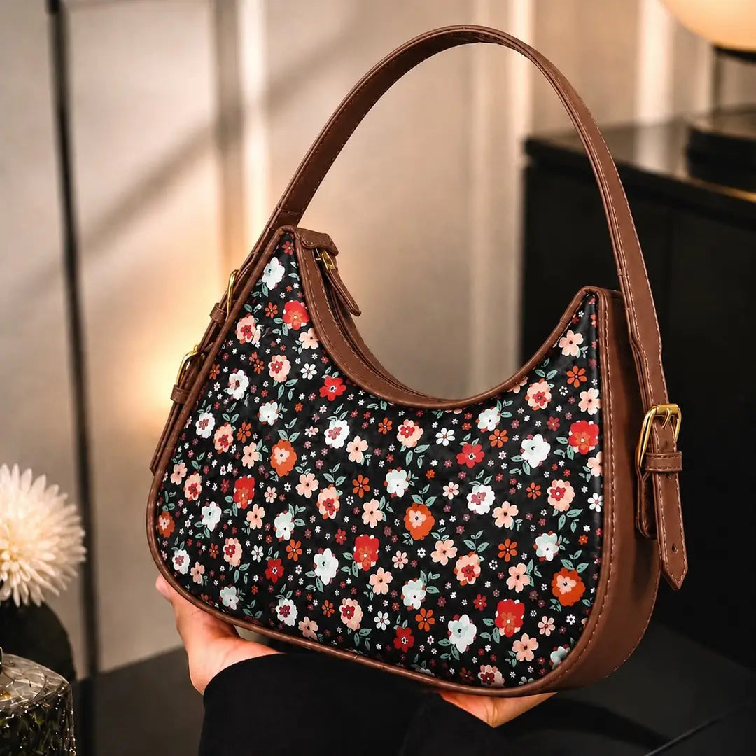 Floral Rexgine Hobo Bag Adjustable Handle