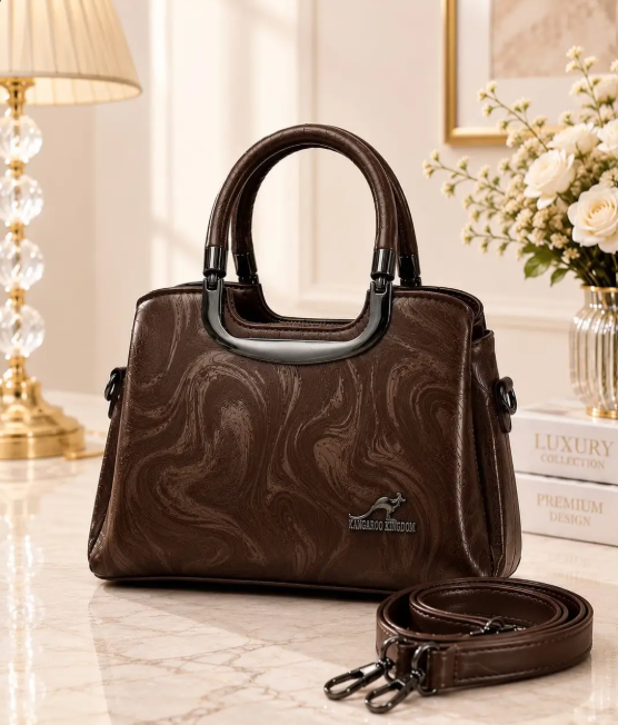 Women’s Premium Printed Leather Shoulder Bag – Stylish & Elegant